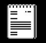 A pixelated notepad with lines representing text on it.