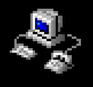 A pixelated computer.